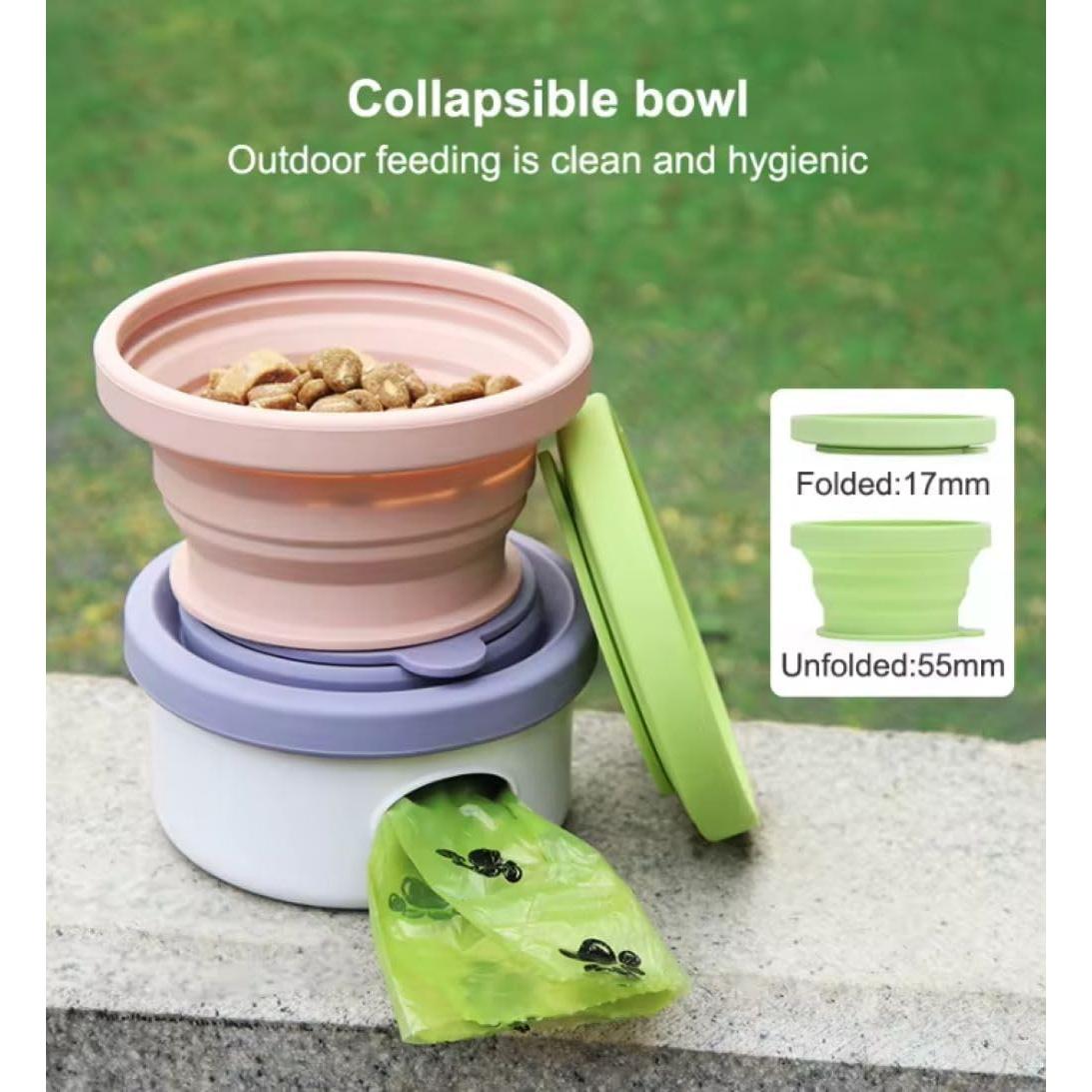 Tazón Plegable 3 en 1 para Perros Poshirae - Silicona Violeta