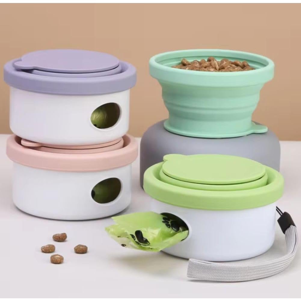 Tazón Plegable 3 en 1 para Perros Poshirae - Silicona Violeta