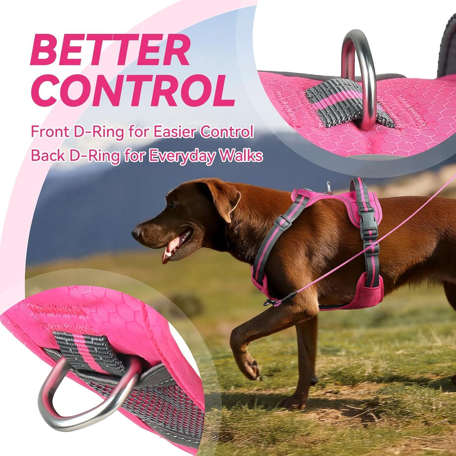 Arnés para Perros VIVAGLORY Easewalk Antitirones S Rosa