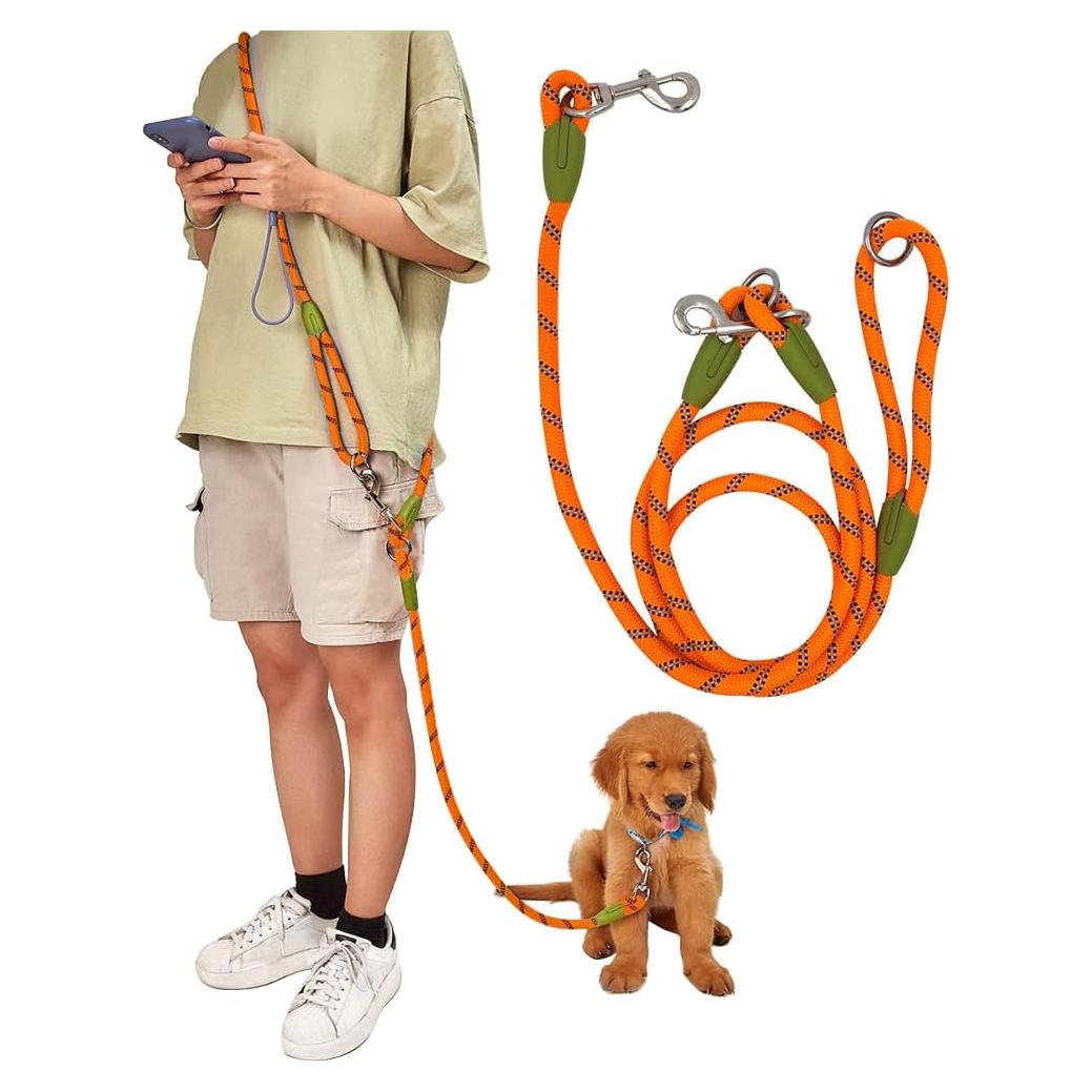 Correa para Perros Manos Libres Pawstrip Naranja 219.4cm