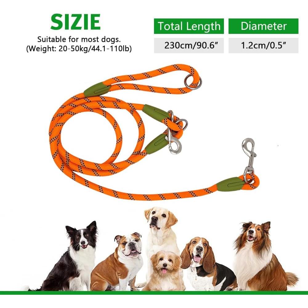 Correa para Perros Manos Libres Pawstrip Naranja 219.4cm