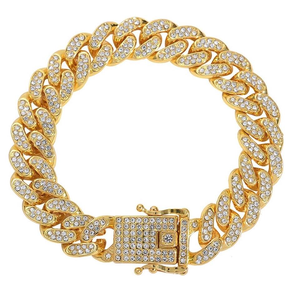 Collar de Cadena para Perros Bbmmayy 50.8 cm Oro con Cristales