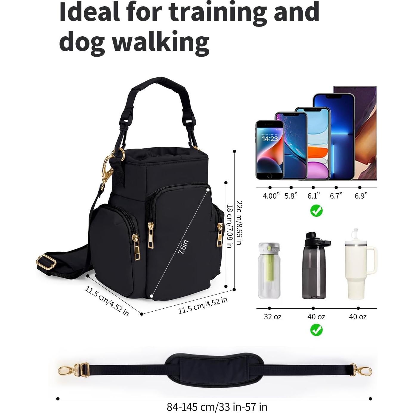 Bolsa de golosinas para perros OFY con correa desmontable 1.18L