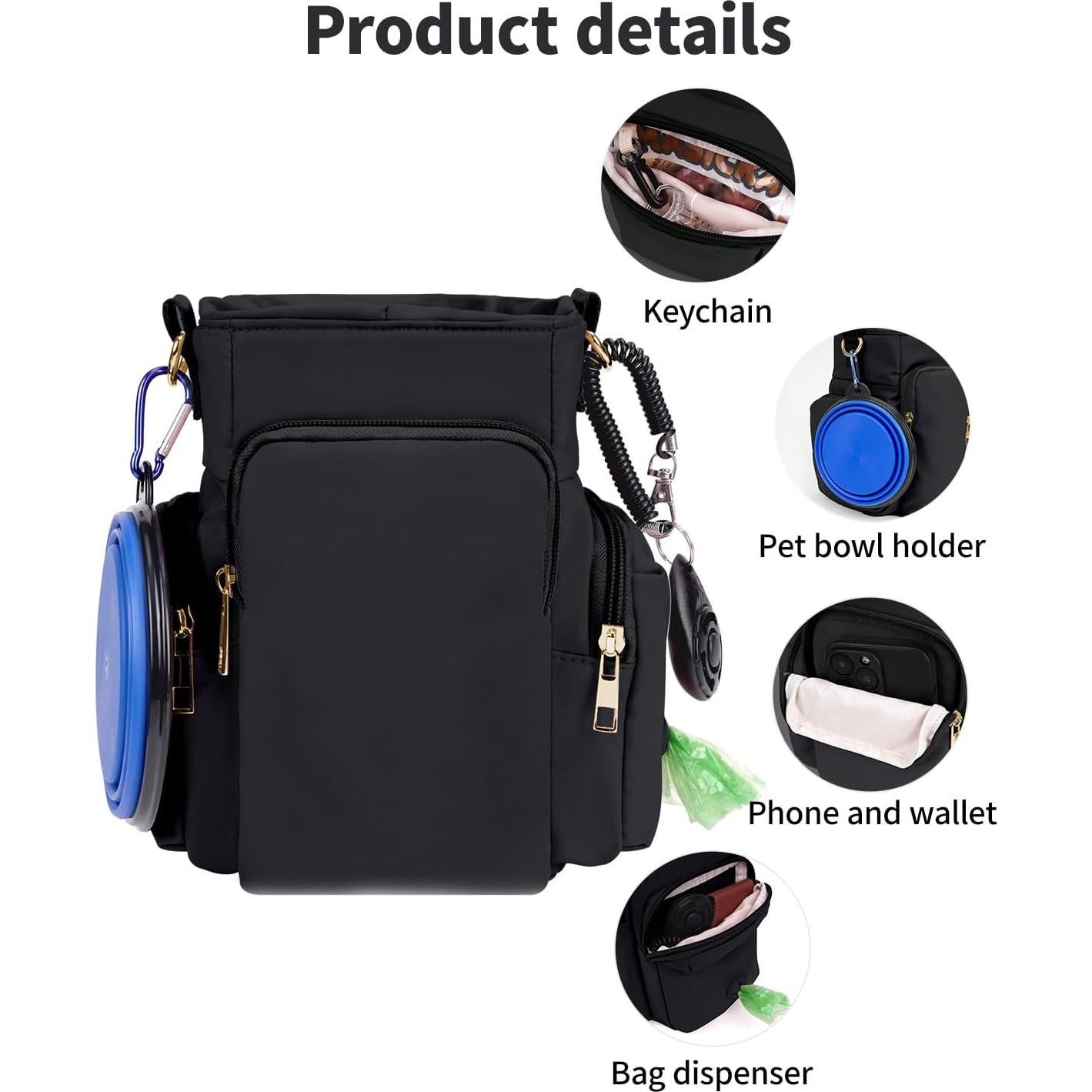 Bolsa de golosinas para perros OFY con correa desmontable 1.18L