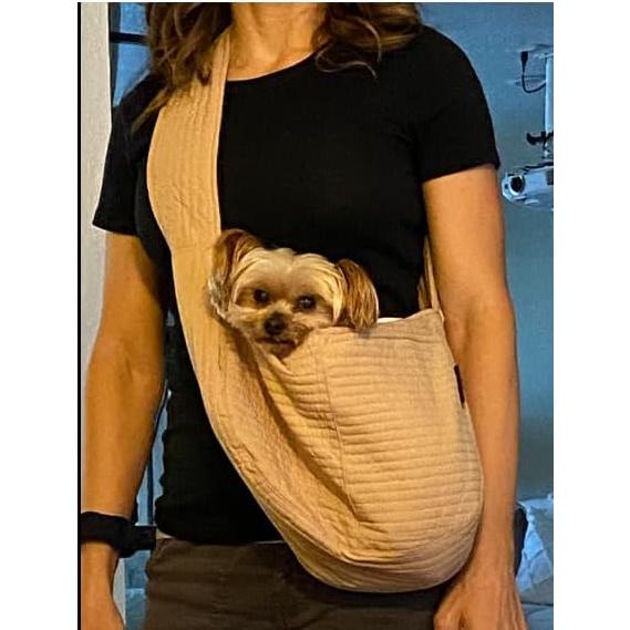 Transportín Bandolera para Perros Pequeños NATUYA Marrón