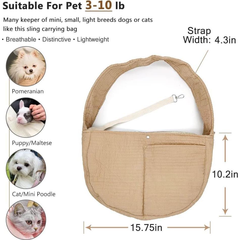 Transportín Bandolera para Perros Pequeños NATUYA Marrón