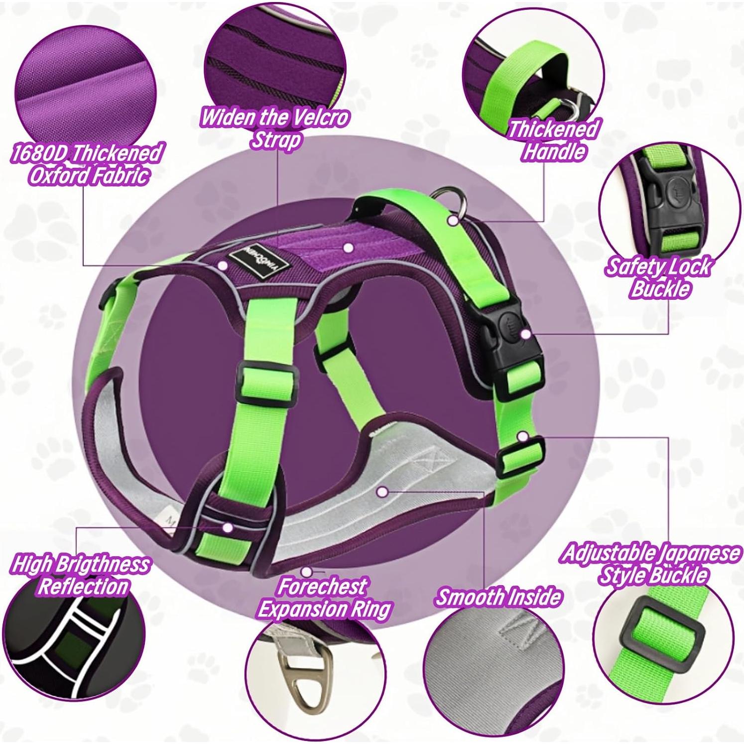 Arnés para Perros Grandes YIMOCHEN Ajustable Reflectante L