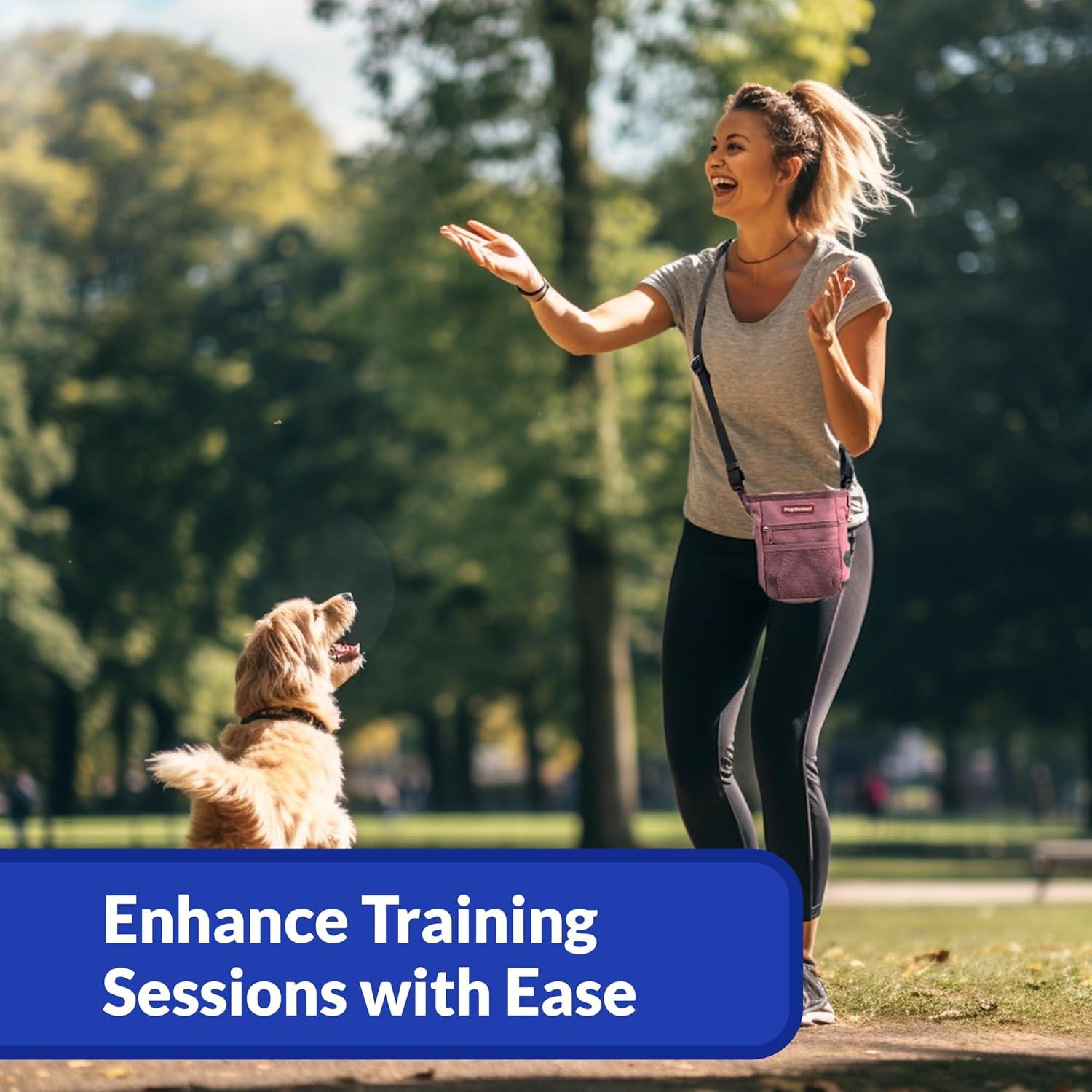 Bolsa de golosinas para perros PupSensei, poliéster, 0.71L, rosa