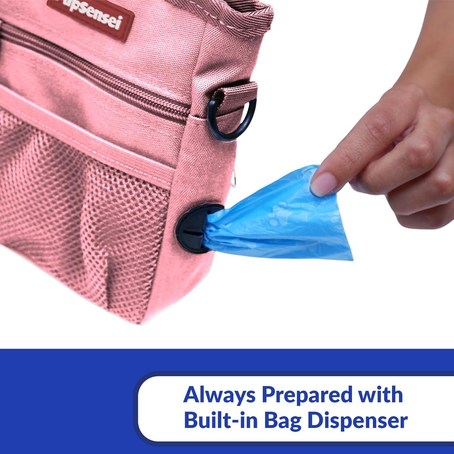 Bolsa de golosinas para perros PupSensei, poliéster, 0.71L, rosa