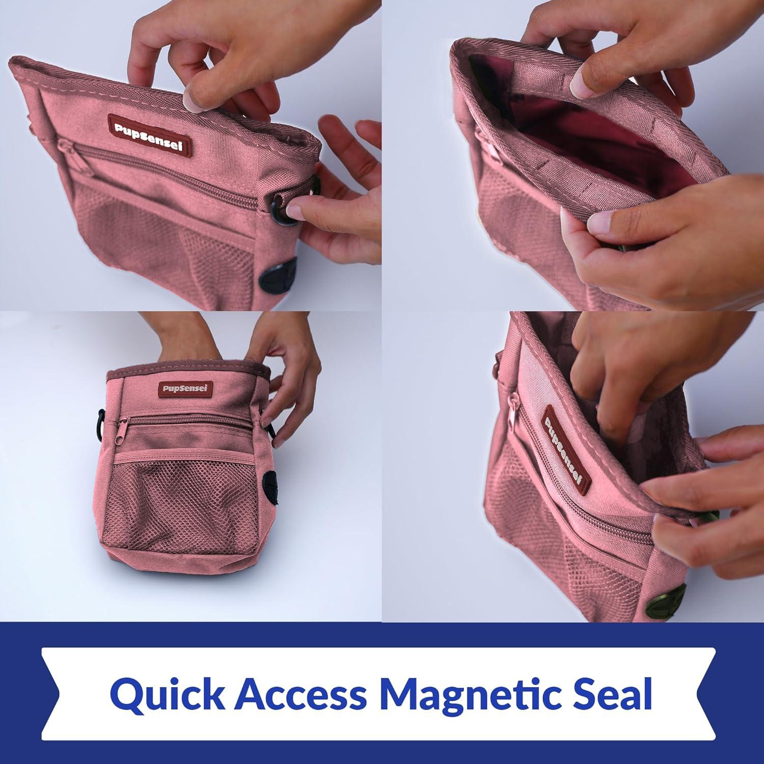 Bolsa de golosinas para perros PupSensei, poliéster, 0.71L, rosa