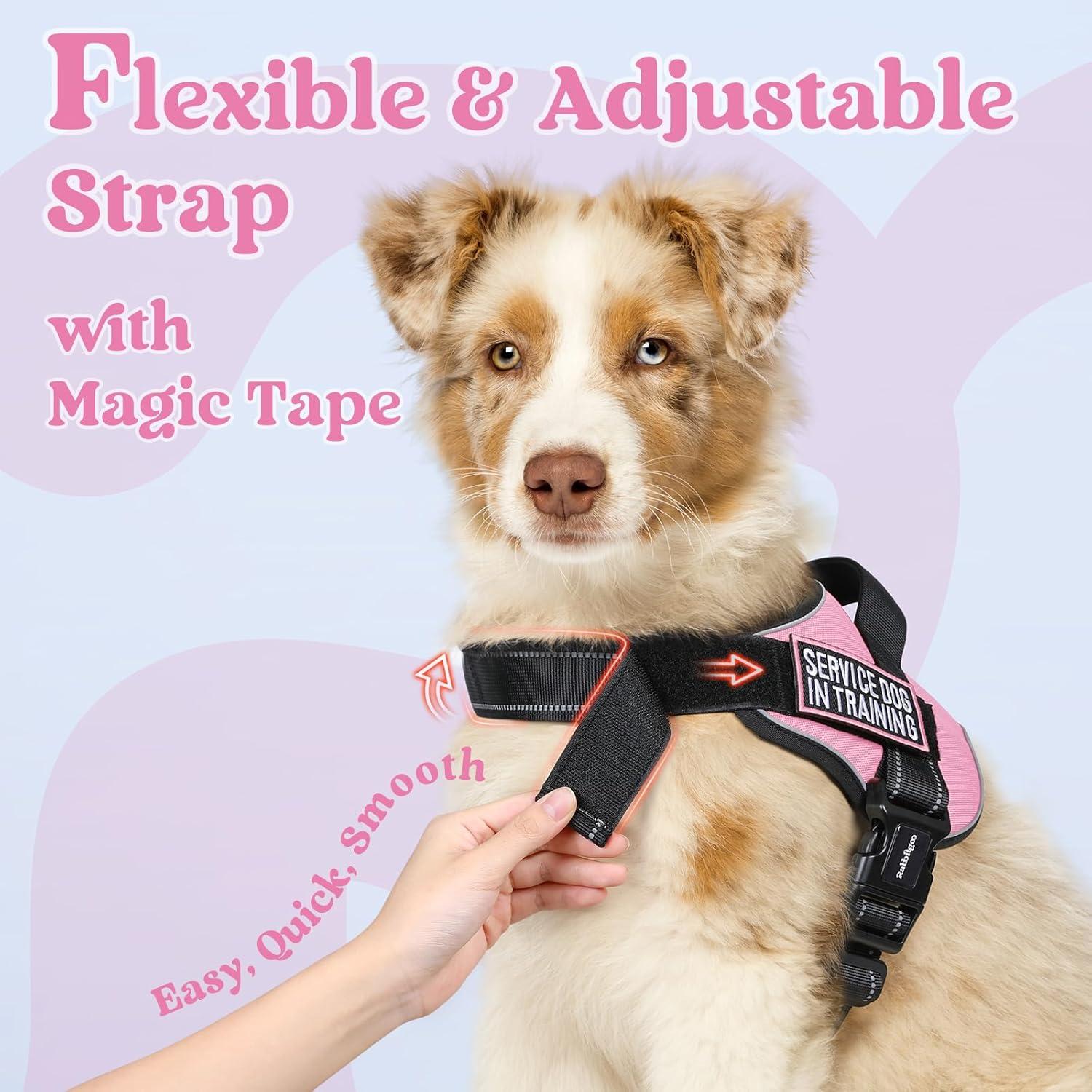 Arnés para Perros Rabbitgoo Mediano Rosa Ajustable Reflectante