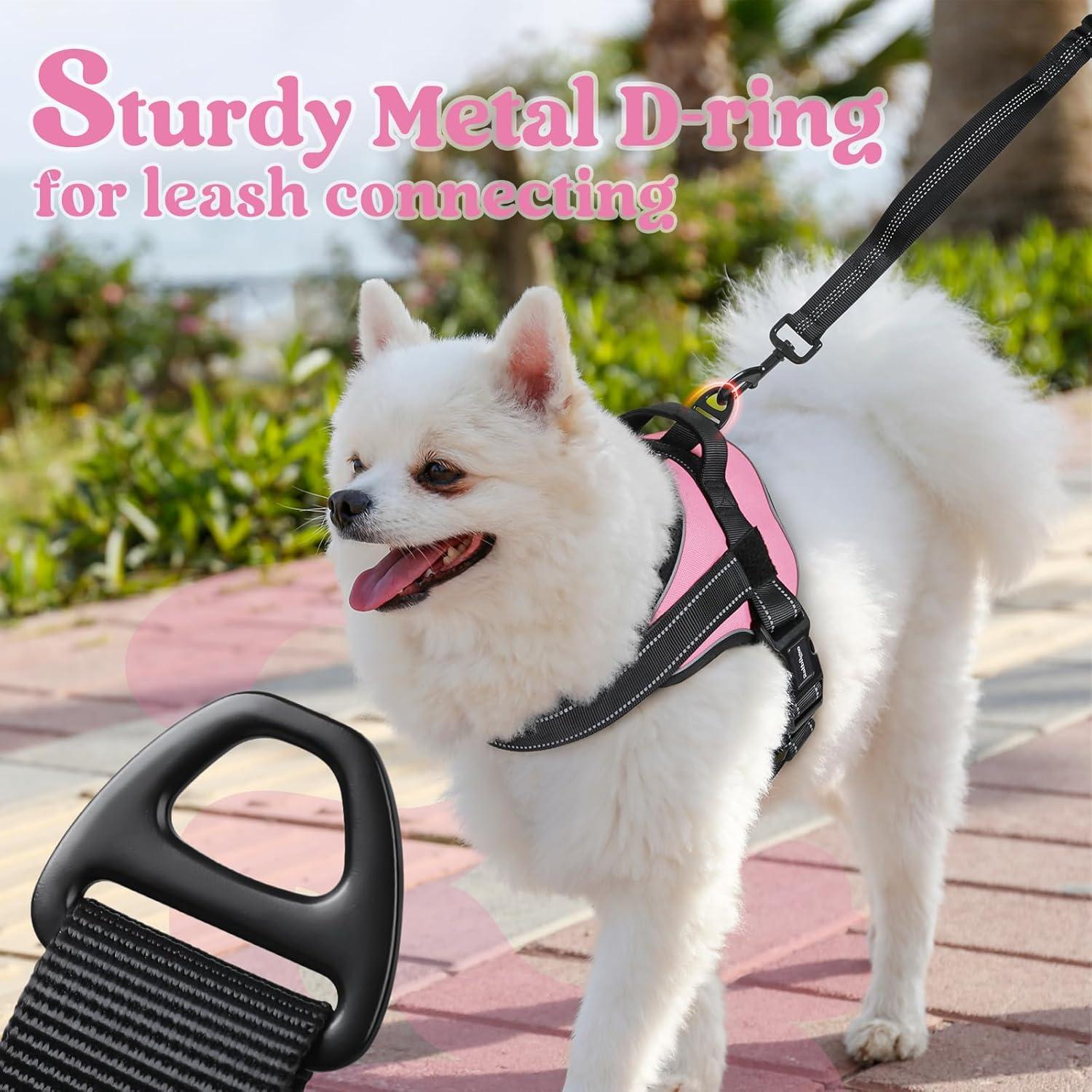 Arnés para Perros Rabbitgoo Mediano Rosa Ajustable Reflectante