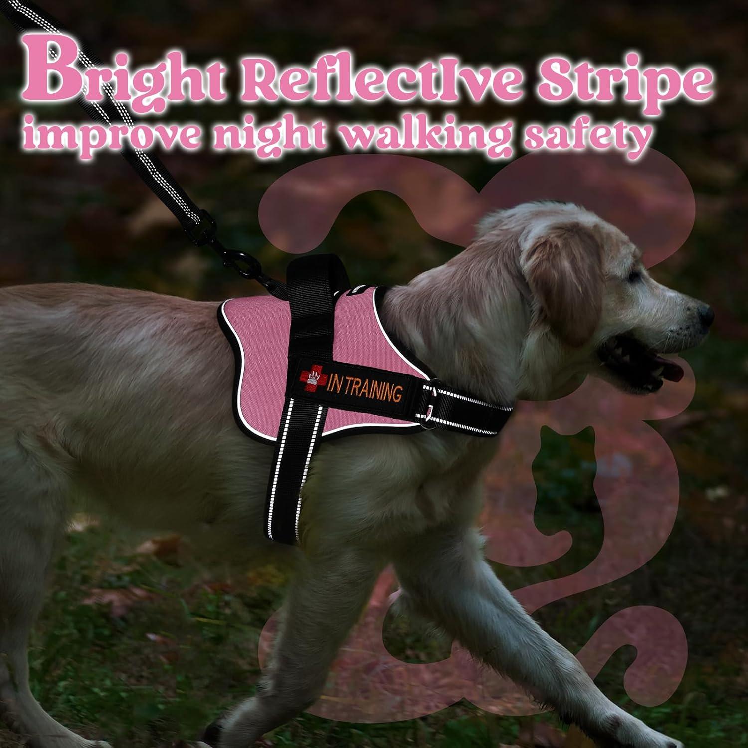 Arnés para Perros Rabbitgoo Mediano Rosa Ajustable Reflectante