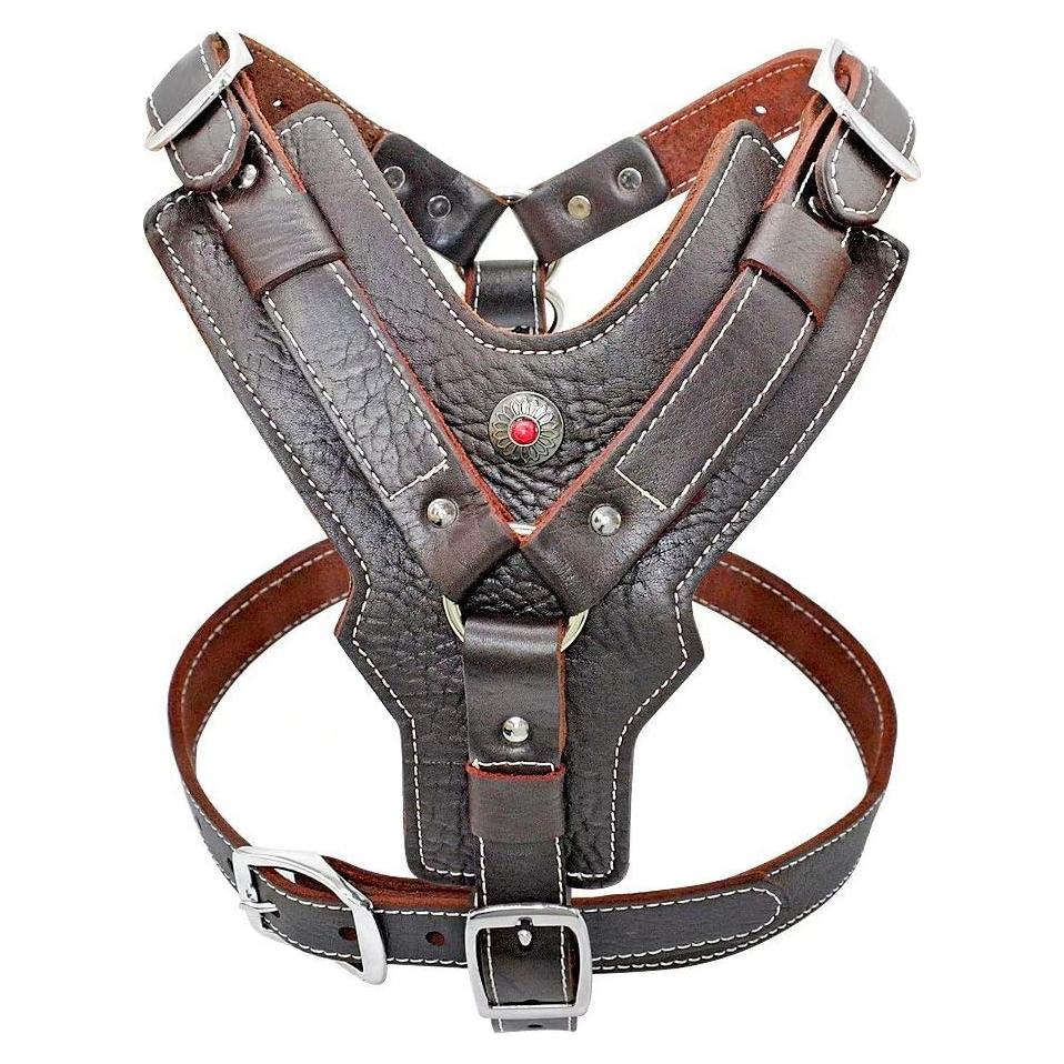 Arnés de Cuero Happierpet 2XL Ajustable para Perros Grandes