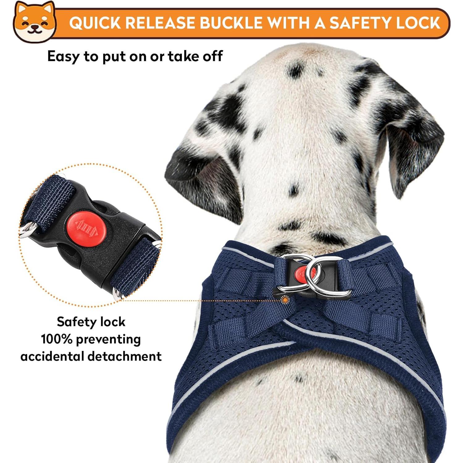 Arnés Reflectante para Perros PWOD Grande Azul Oscuro