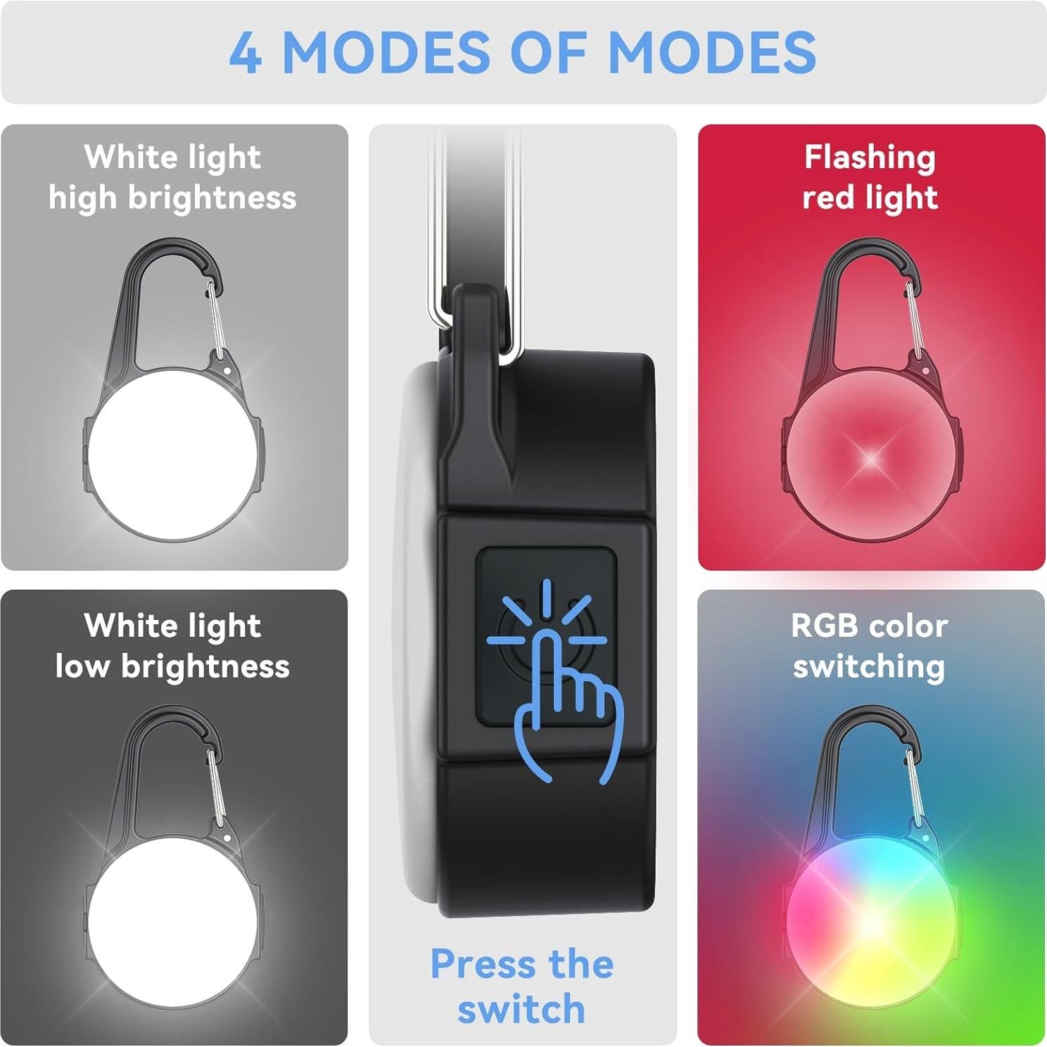 Luces LED para perros Myddomi IP68 recargables 4 modos 2 paquetes