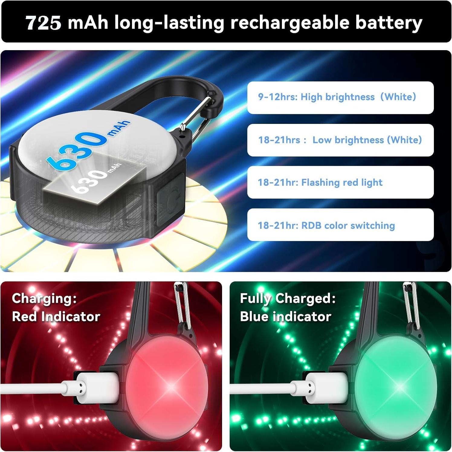 Luces LED para perros Myddomi IP68 recargables 4 modos 2 paquetes