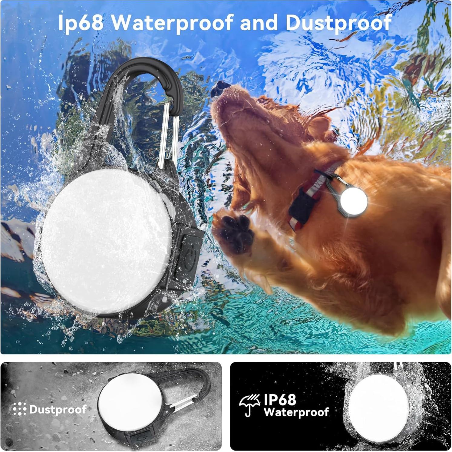 Luces LED para perros Myddomi IP68 recargables 4 modos 2 paquetes