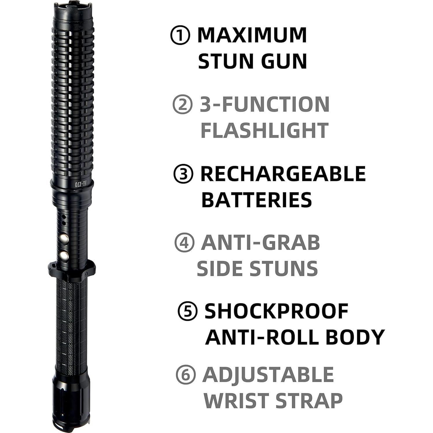Linterna de Autodefensa Recargable LEFAN 41.91-48.01 cm