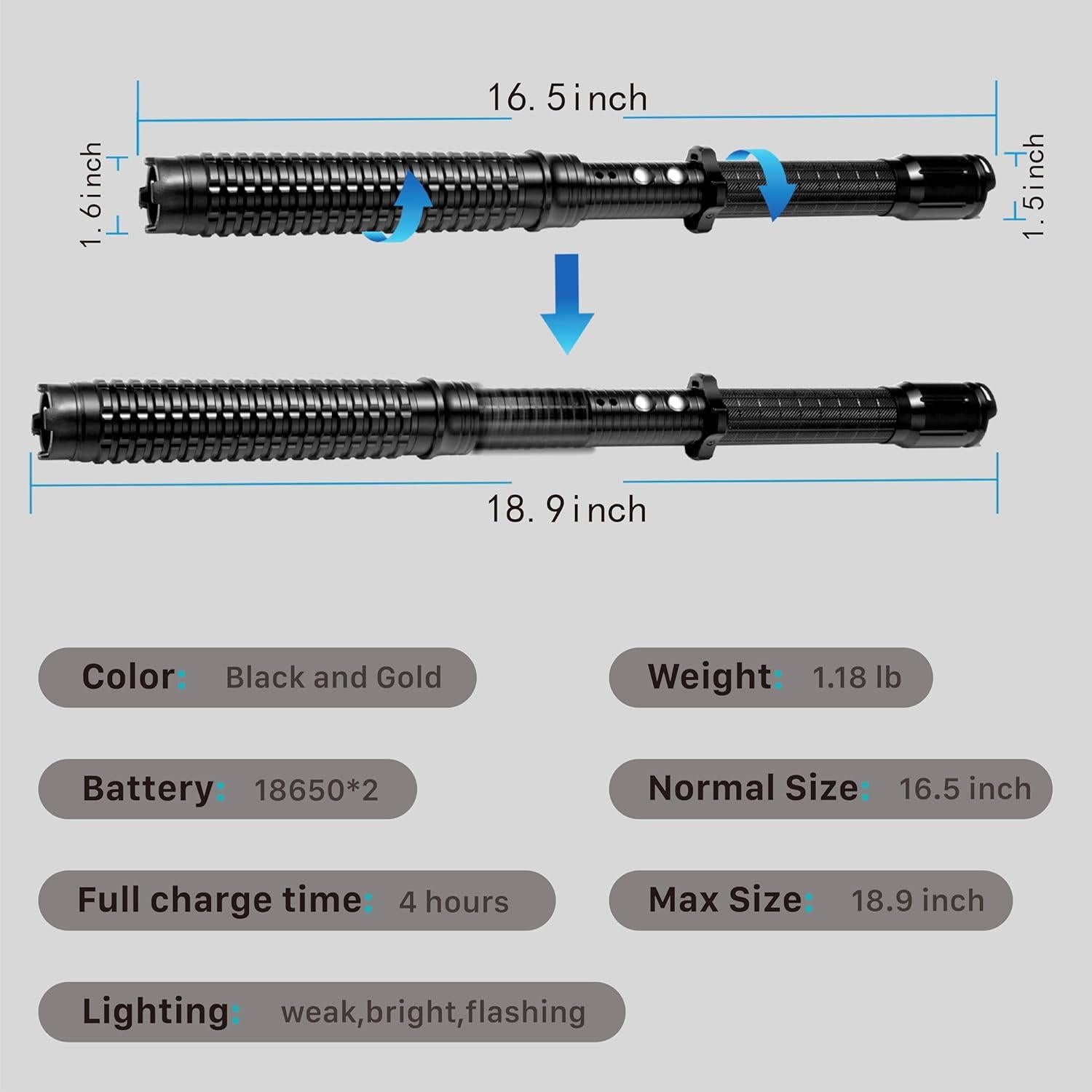 Linterna de Autodefensa Recargable LEFAN 41.91-48.01 cm