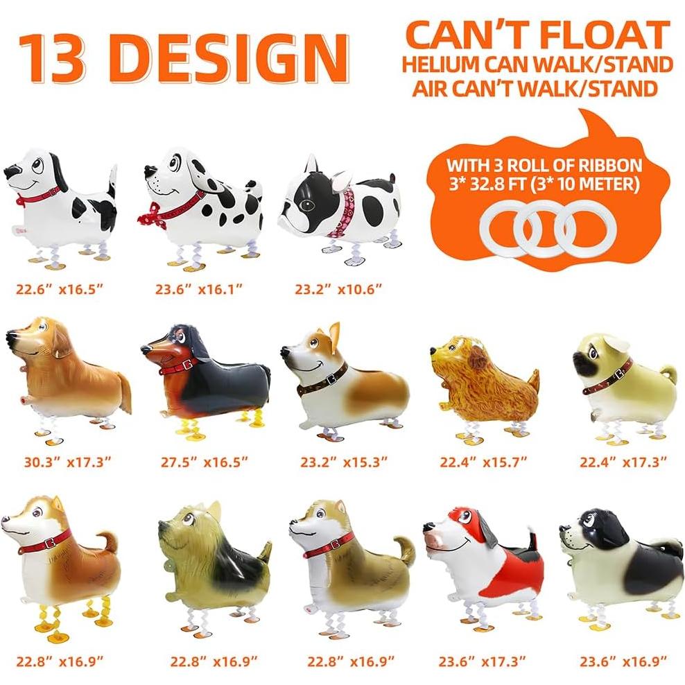 Globos de Perro Caminante Hokilands - 13 Patrones 4D