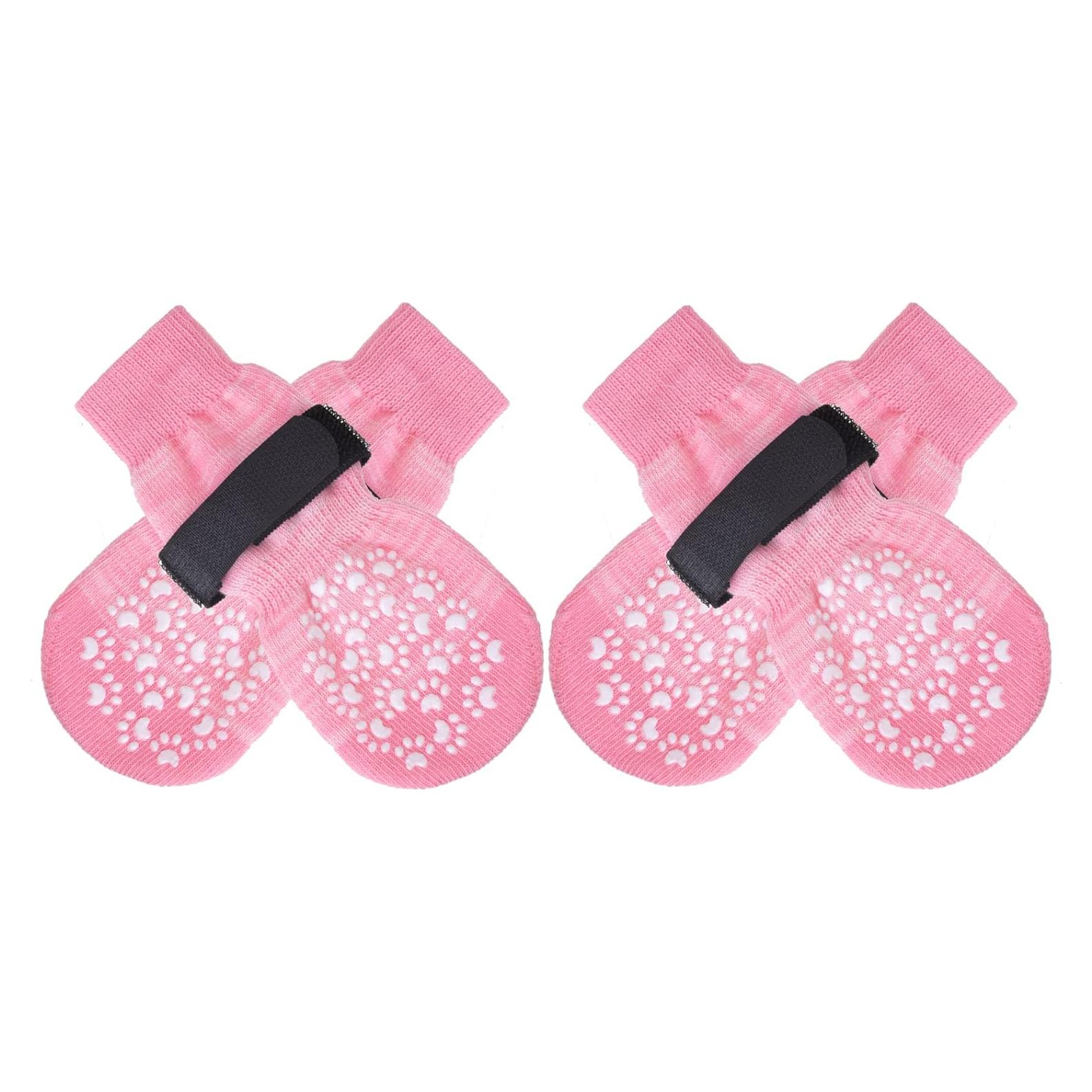 Calcetines Antideslizantes EXPAWLORER para Perros Pequeños Rosa