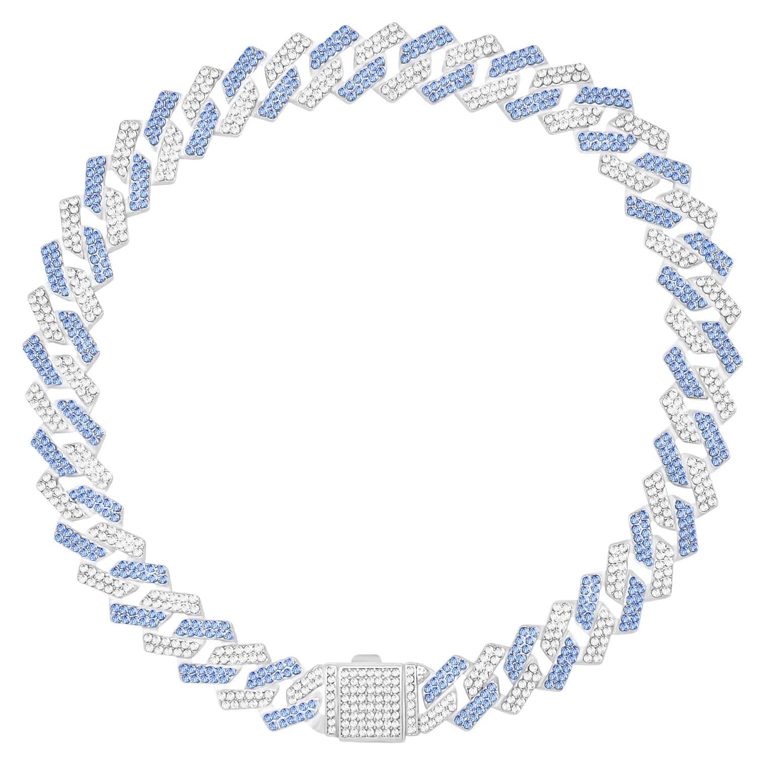 Collar de Cadena para Perros KOLODOGO 35.56 cm Azul con Brillo