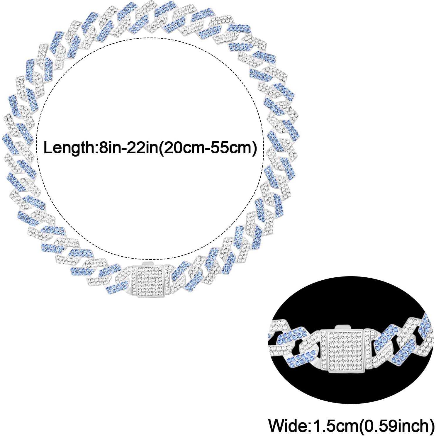 Collar de Cadena para Perros KOLODOGO 35.56 cm Azul con Brillo