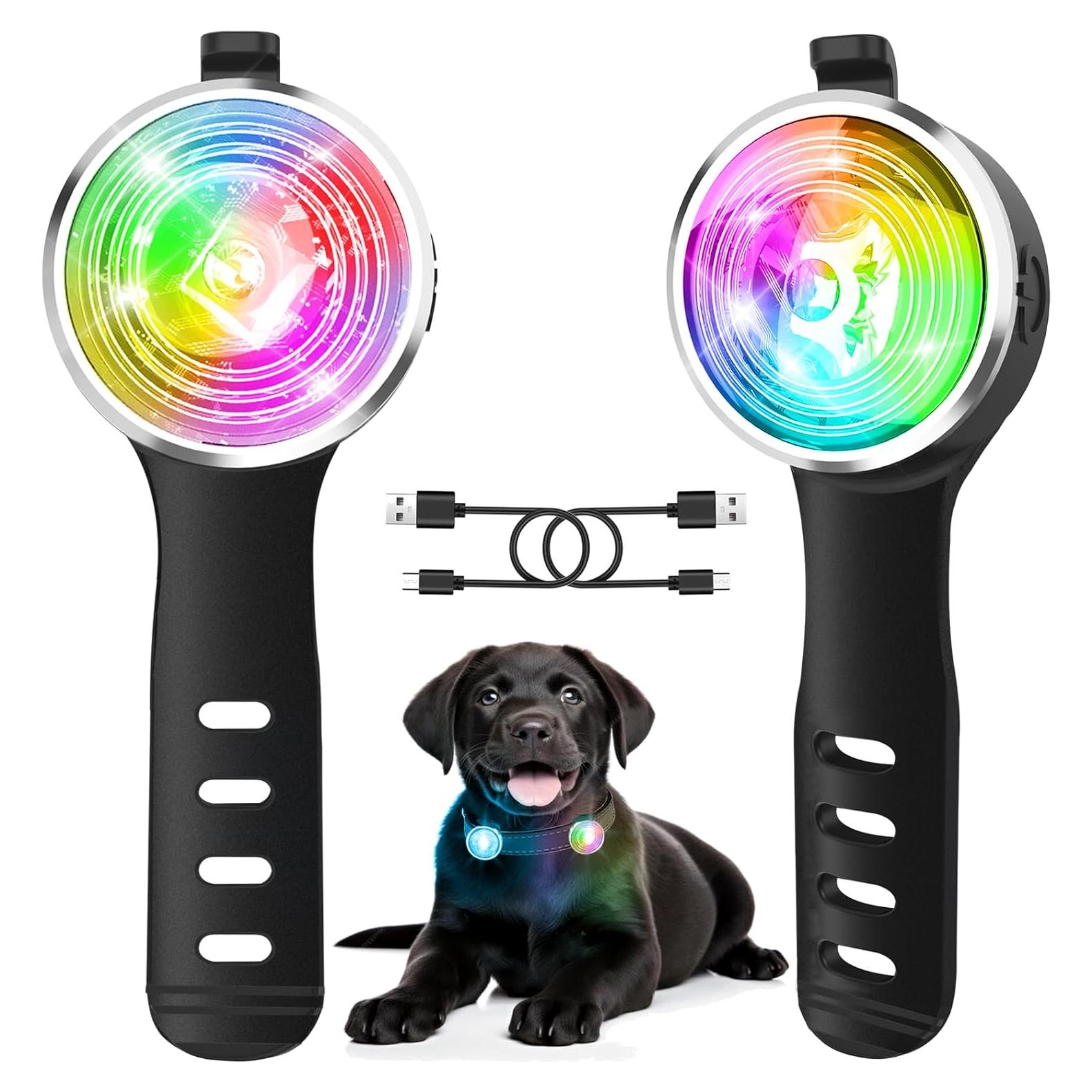 Luces LED para perros Tubasion - Paquete de 2, recargables, IPX6