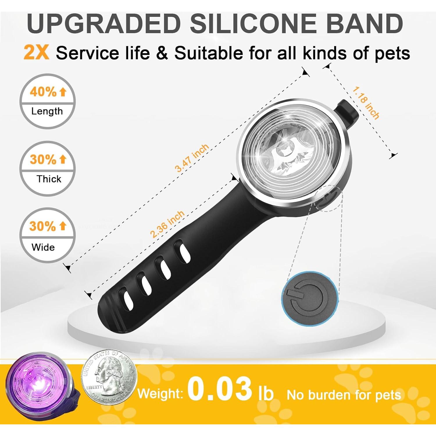 Luces LED para perros Tubasion - Paquete de 2, recargables, IPX6