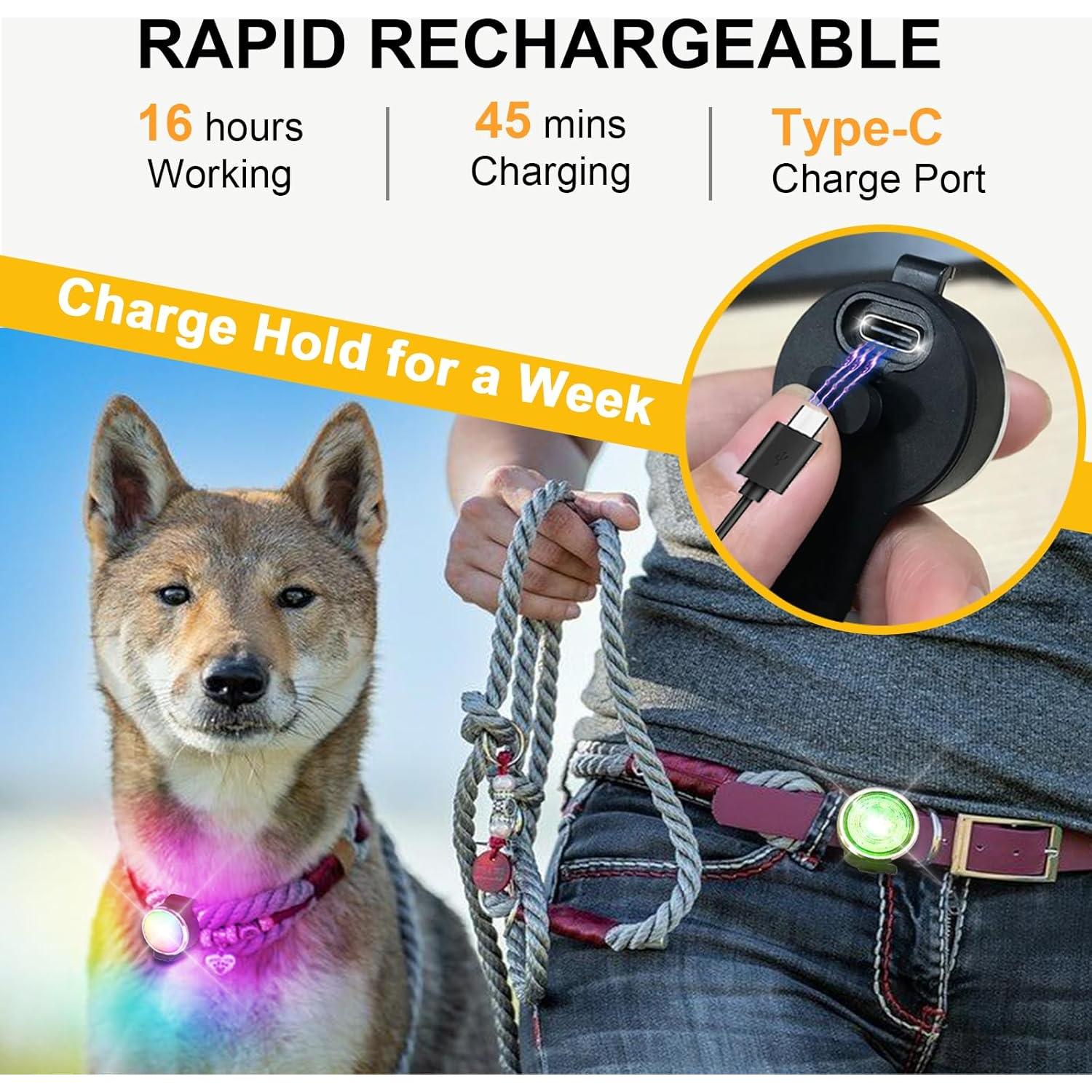 Luces LED para perros Tubasion - Paquete de 2, recargables, IPX6