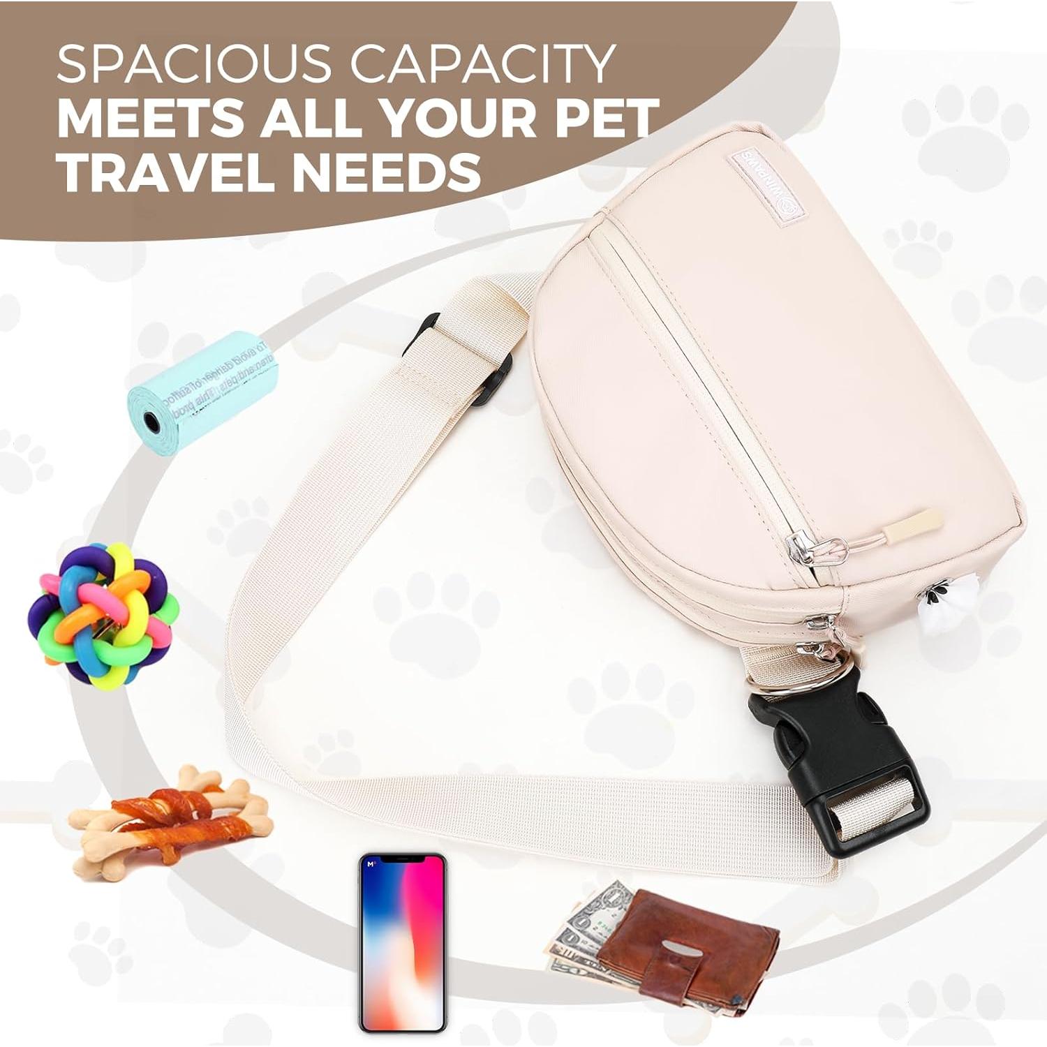 Bolsa de golosinas para perros Winpaws Crema con clicker y soporte