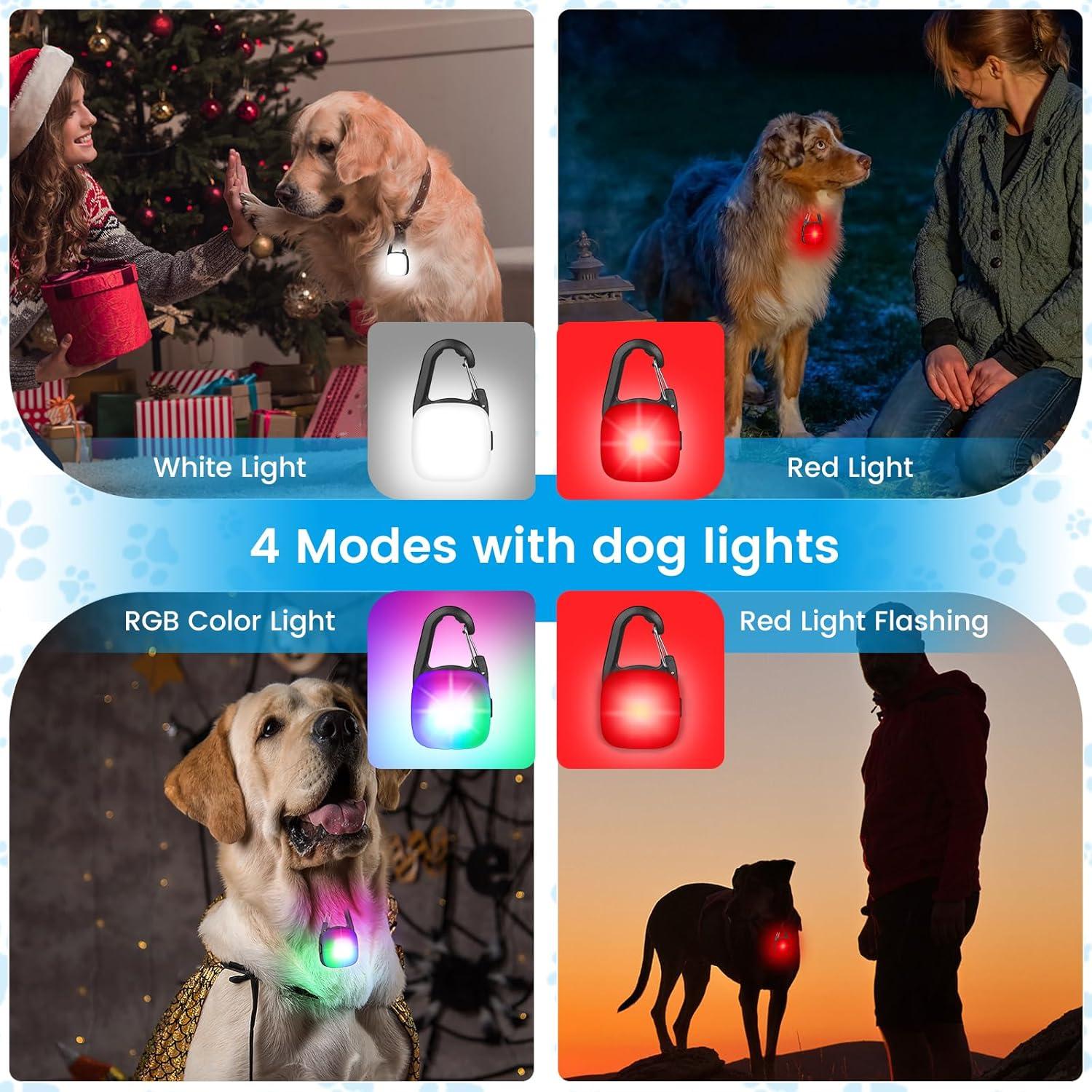 Luces LED para Perros PUPKOLI, Recargables e Impermeables IP68
