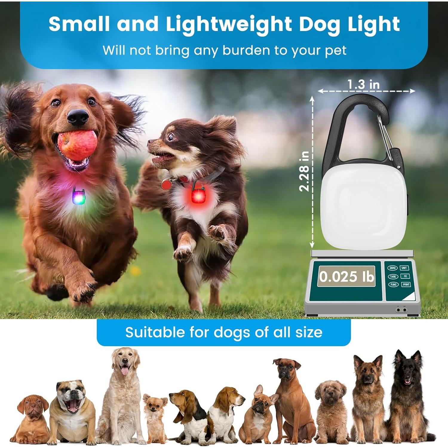 Luces LED para Perros PUPKOLI, Recargables e Impermeables IP68