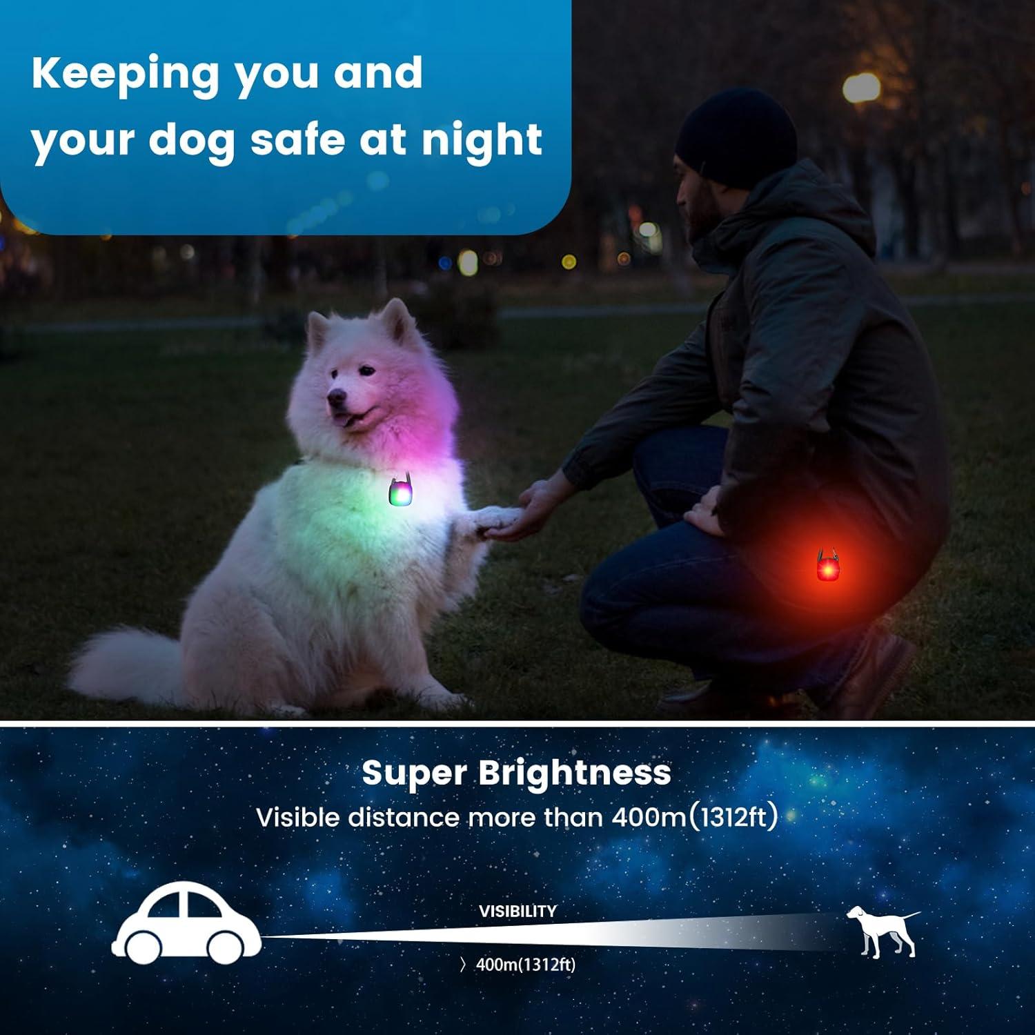 Luces LED para Perros PUPKOLI, Recargables e Impermeables IP68