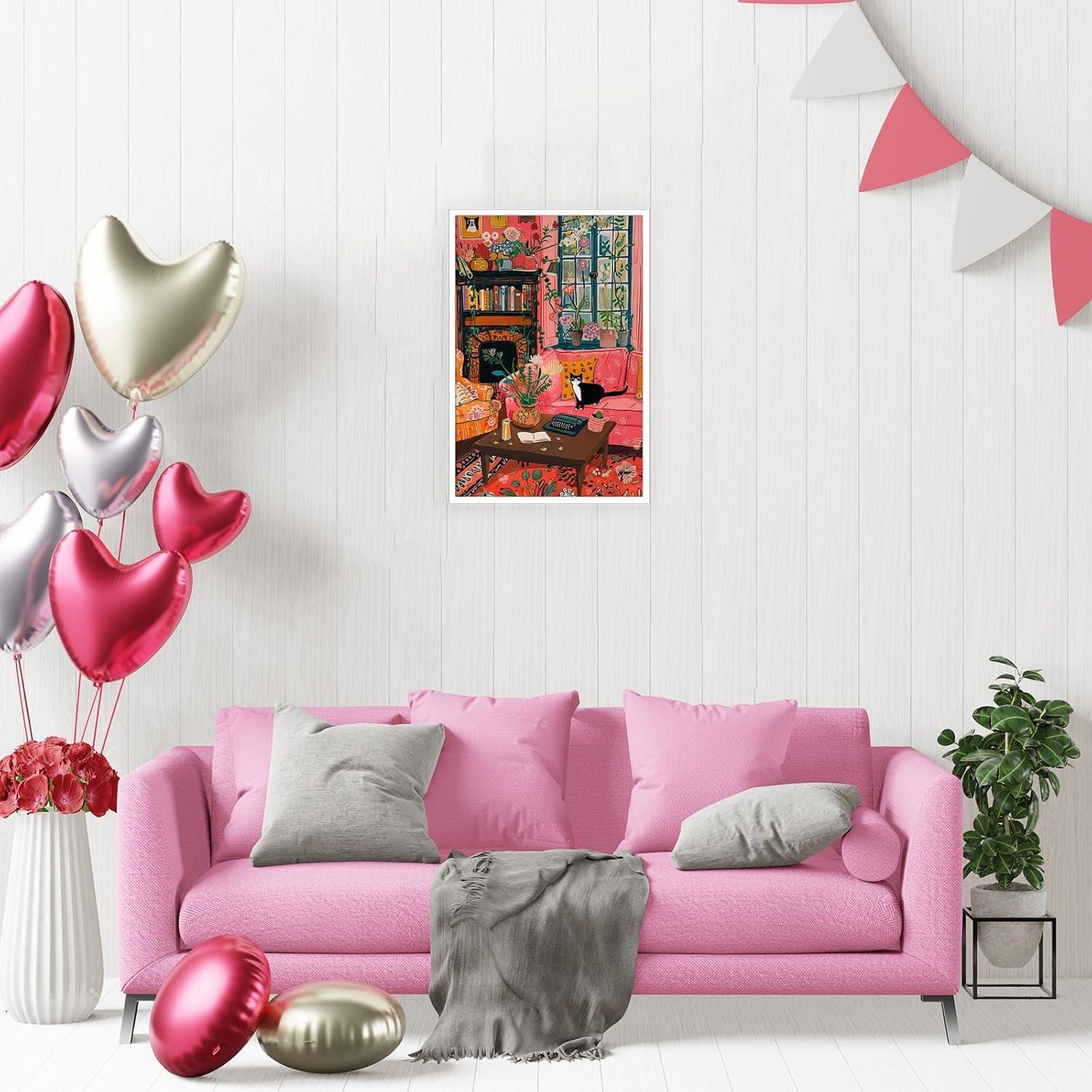 Póster Vintage Gato Tuxedo en Lienzo 30x40cm Sin Marco