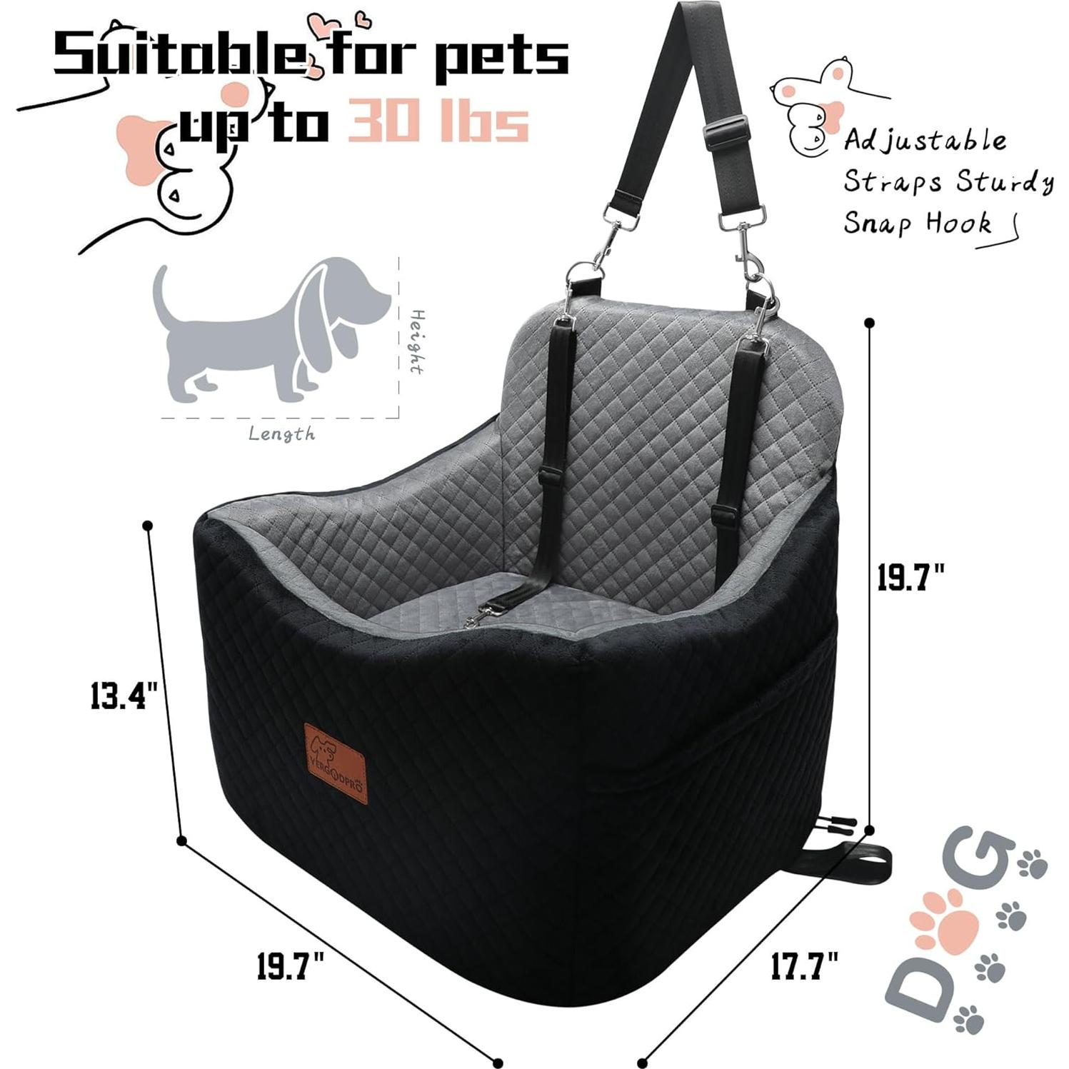 Asiento Elevador para Perros VERGODPRO - Negro y Gris, 50x45x50 cm