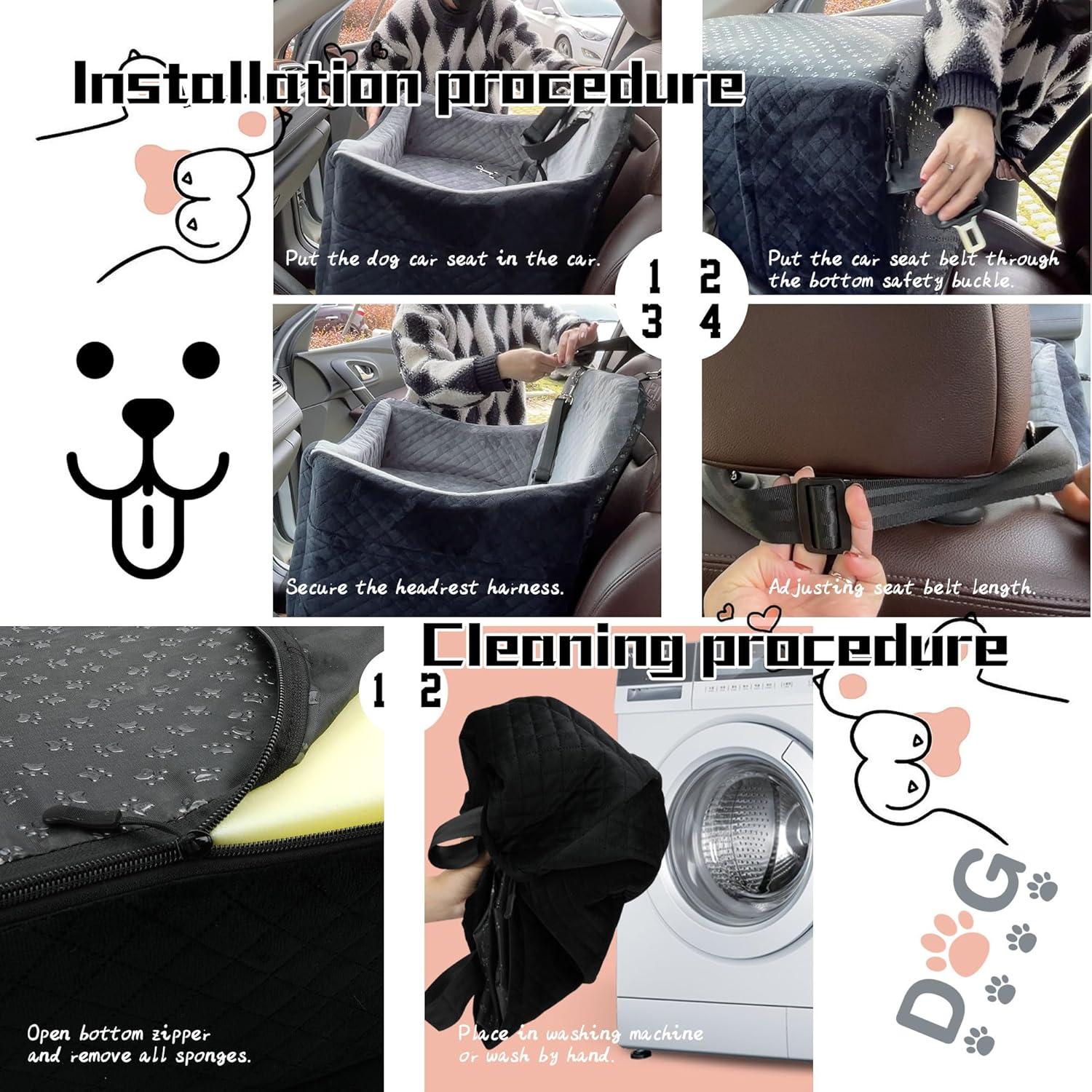 Asiento Elevador para Perros VERGODPRO - Negro y Gris, 50x45x50 cm