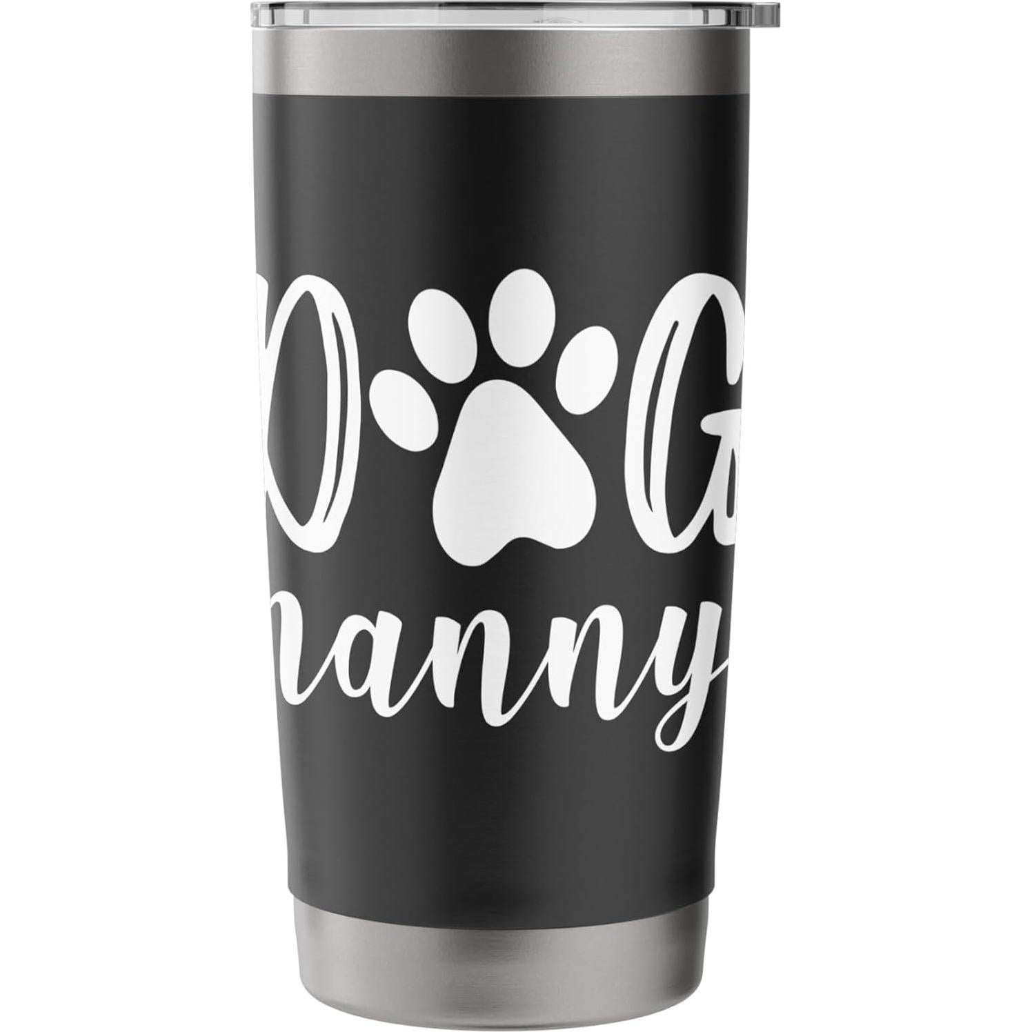 Taza Aislada de Acero Inoxidable 20 oz Negra para Mascotas