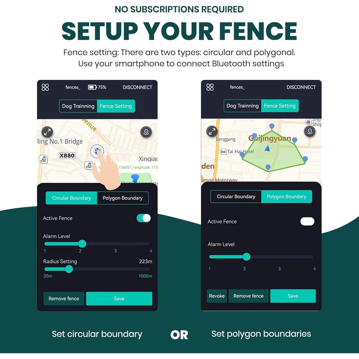 Sistema de Cerca GPS para Perros WEUYUY B-DogG-01 Collar Impermeable