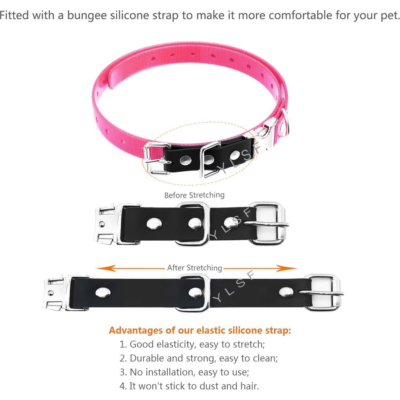 Correa de Perro Bungee YLSF Ajustable 1.9 cm Rosa Impermeable