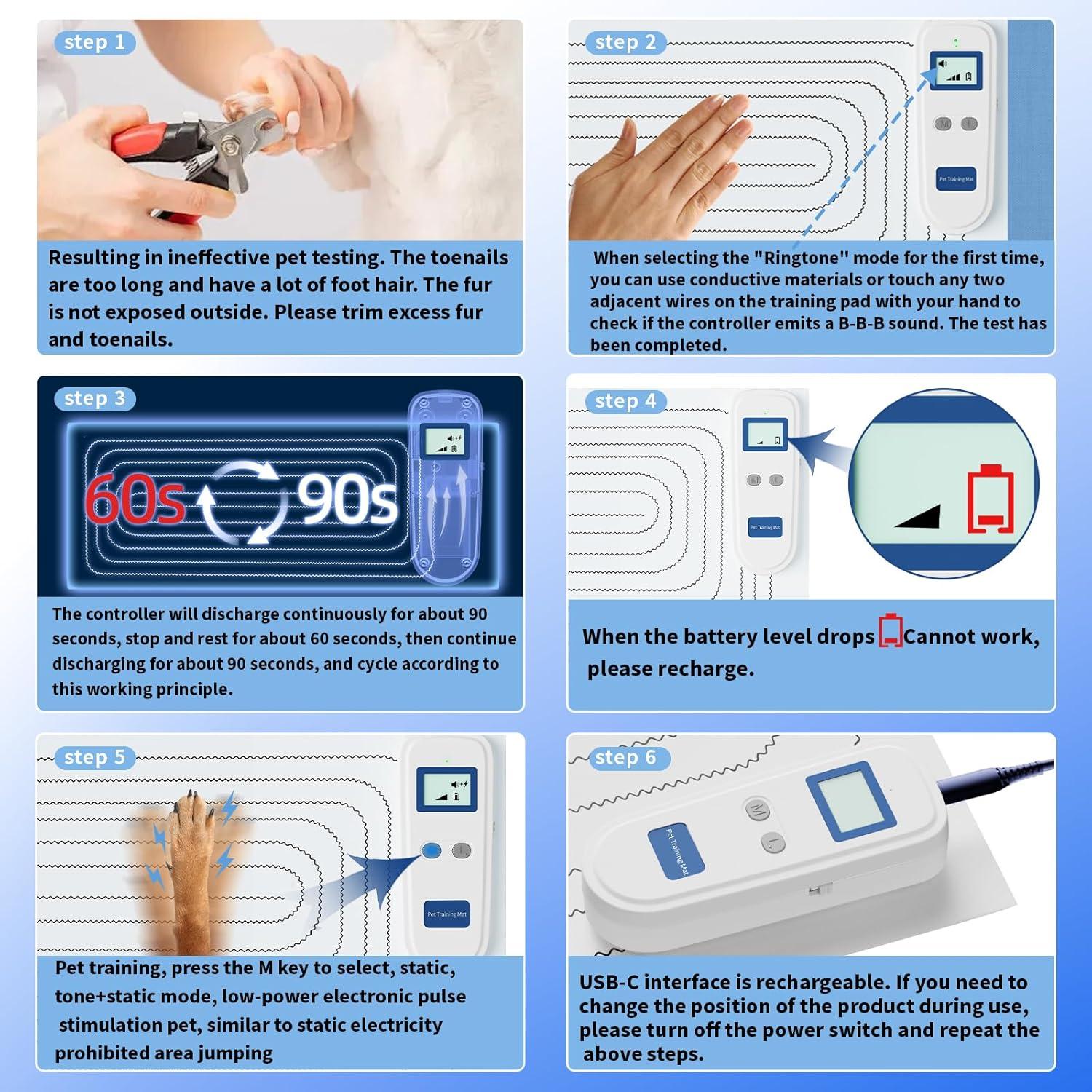 Alfombra de Choque para Mascotas Petnais 150cm - Entrenamiento Antirrasguños