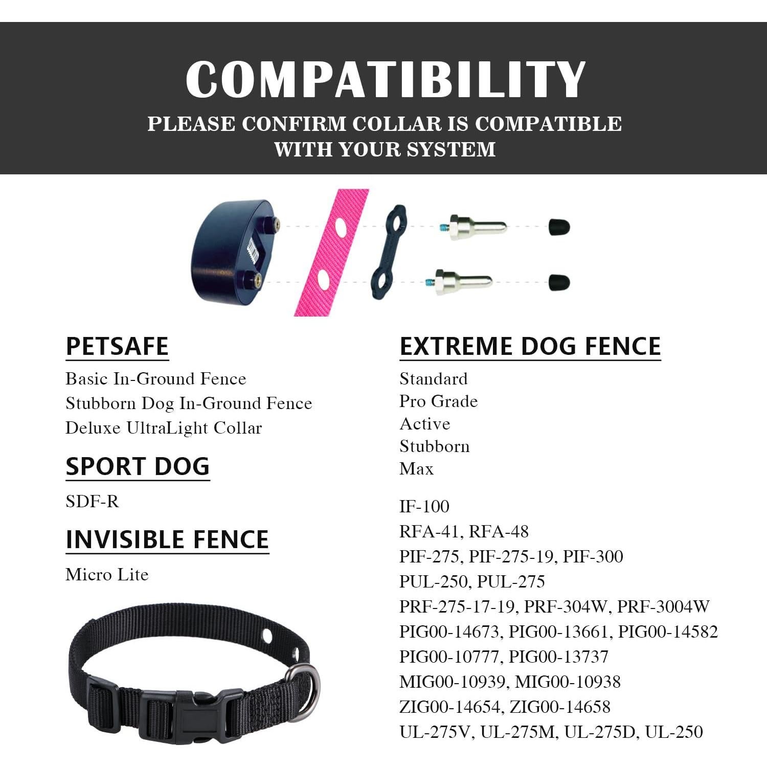 Correa de Reemplazo Ajustable para Collar de Perro Negra 3/4"