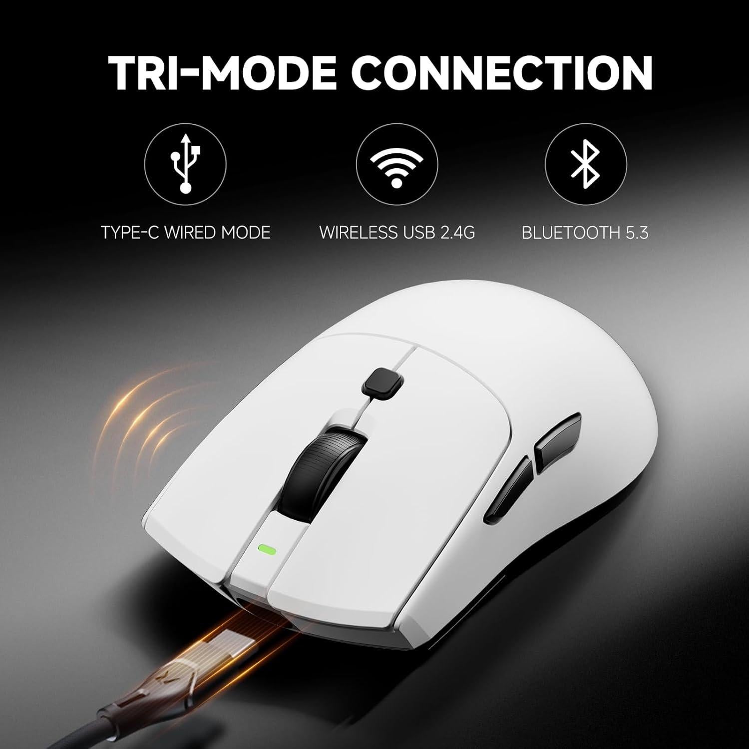 Ratón Gaming Inalámbrico RAWM SH01S, 26000 DPI, 7 Botones