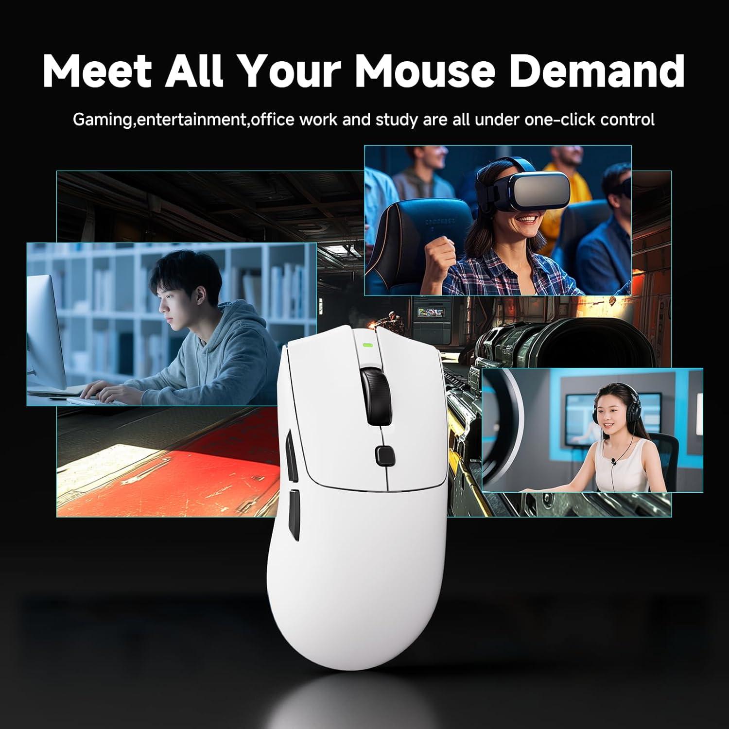 Ratón Gaming Inalámbrico RAWM SH01S, 26000 DPI, 7 Botones