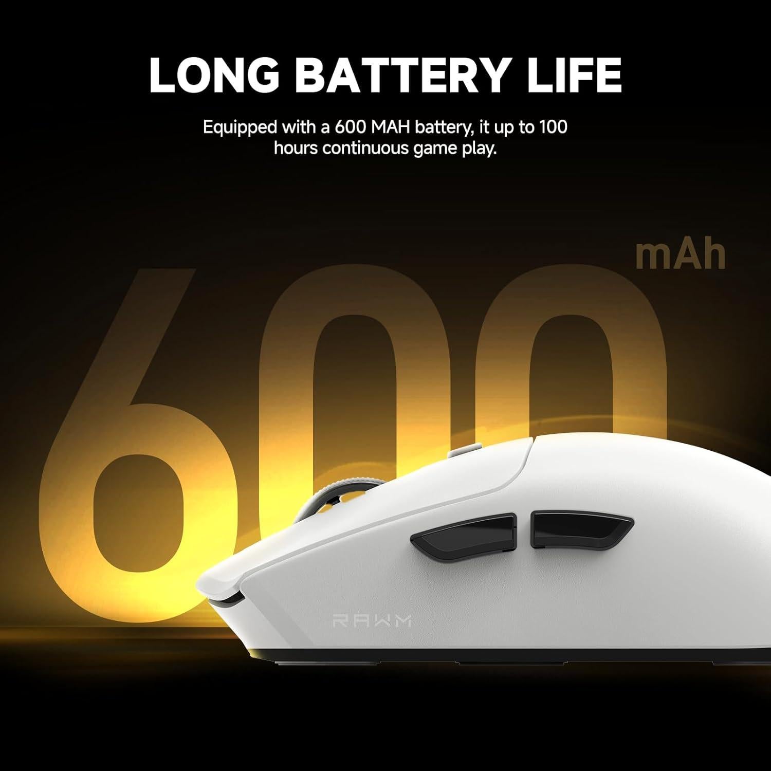 Ratón Gaming Inalámbrico RAWM SH01S, 26000 DPI, 7 Botones