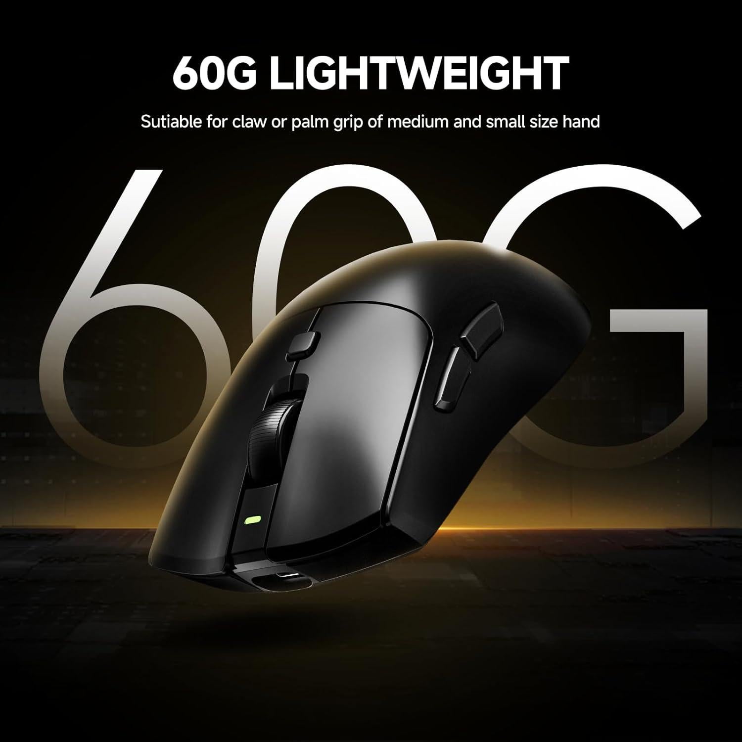 Ratón Gaming Inalámbrico RAWM SH01S, 26000 DPI, 7 Botones