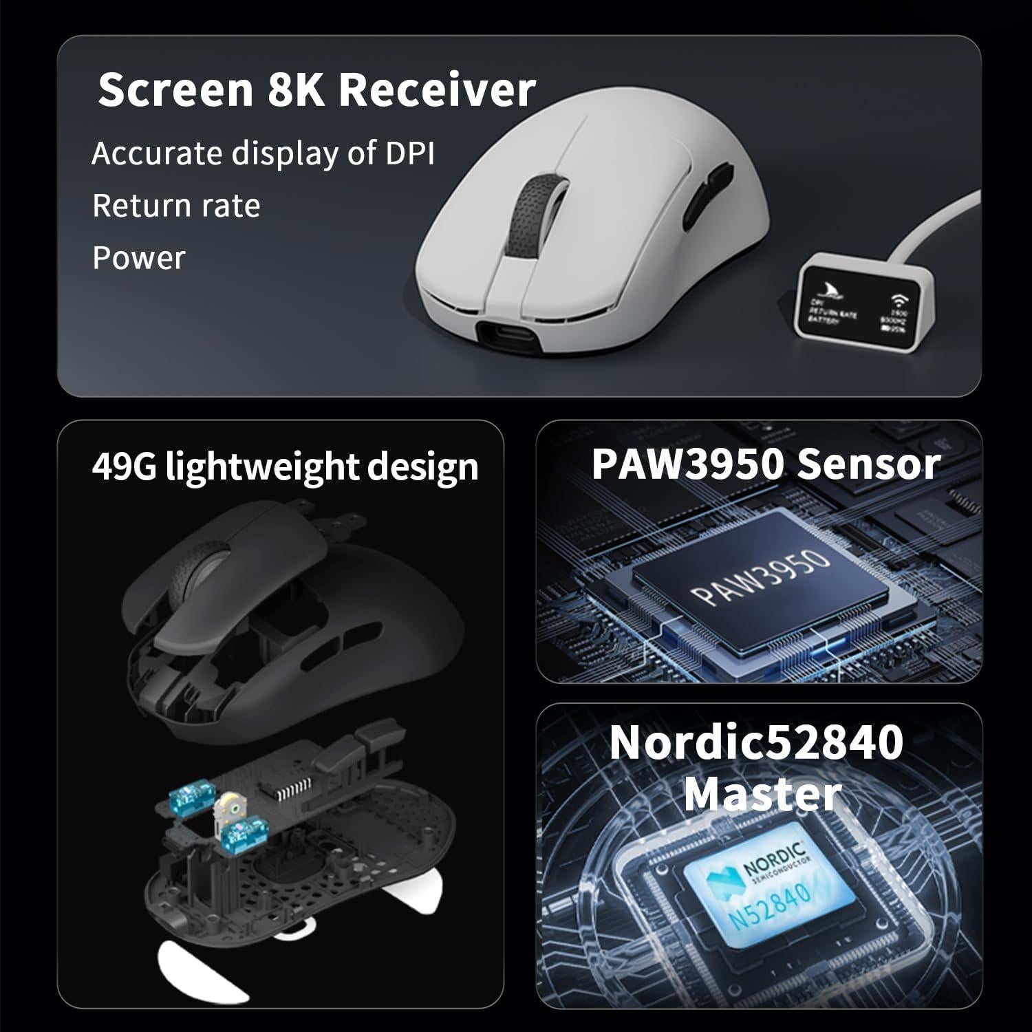 Ratón Gaming Inalámbrico Darmoshark N7MAX 30000DPI 5 Botones