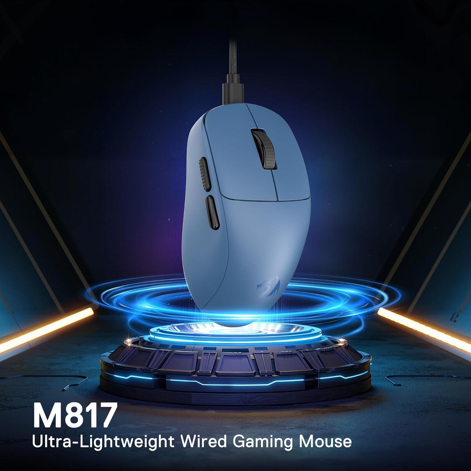 Redragon M817 Ratón Gaming Con Cable 24000 DPI Azul