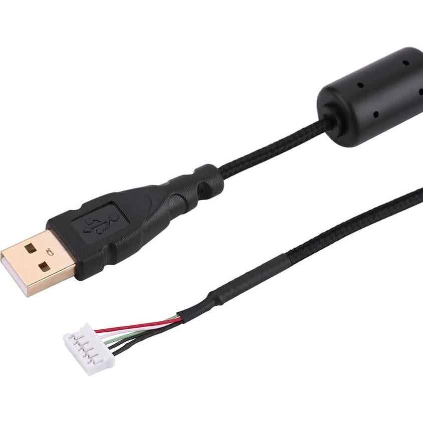 Cable Universal para Ratón Yosoo Trenzado USB 5 Pines Negro
